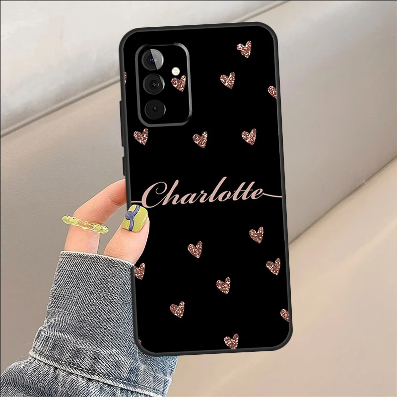 Bling Personalised Name Plating Case For Samsung Galaxy A54 A34 A24 A14 A52 A32 A22 A12 A51 A71 A50 A53 A33 A23 A13 Cover