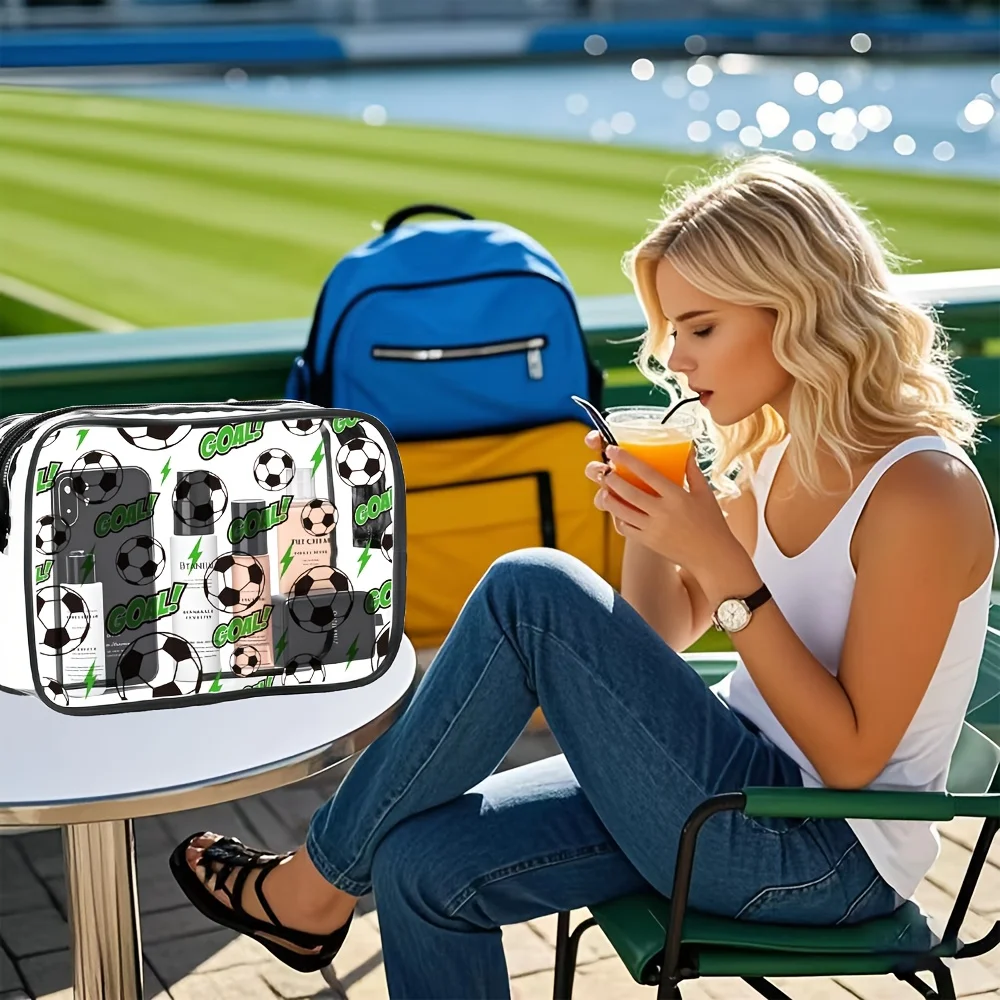 قطعة واحدة من حافظة أقلام كرة القدم الشفافة - مدير اللوازم المدرسية للأقلام والعلامات والأدوات الفنية والعناصر الأساسية للتعلم