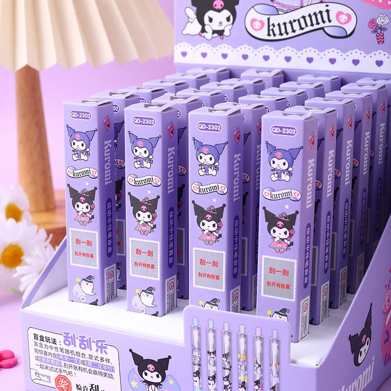 

24 шт./лот Sanrio Kawaii Kuromi Press гелевая ручка милые 0,5 мм черные чернила нейтральные ручки рекламный подарок офисные школьные принадлежности