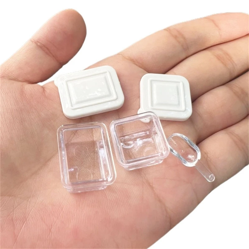 Portable Dollhouses Bentoes Boxes Set Clear Storage Ornament Daily Use D5QF