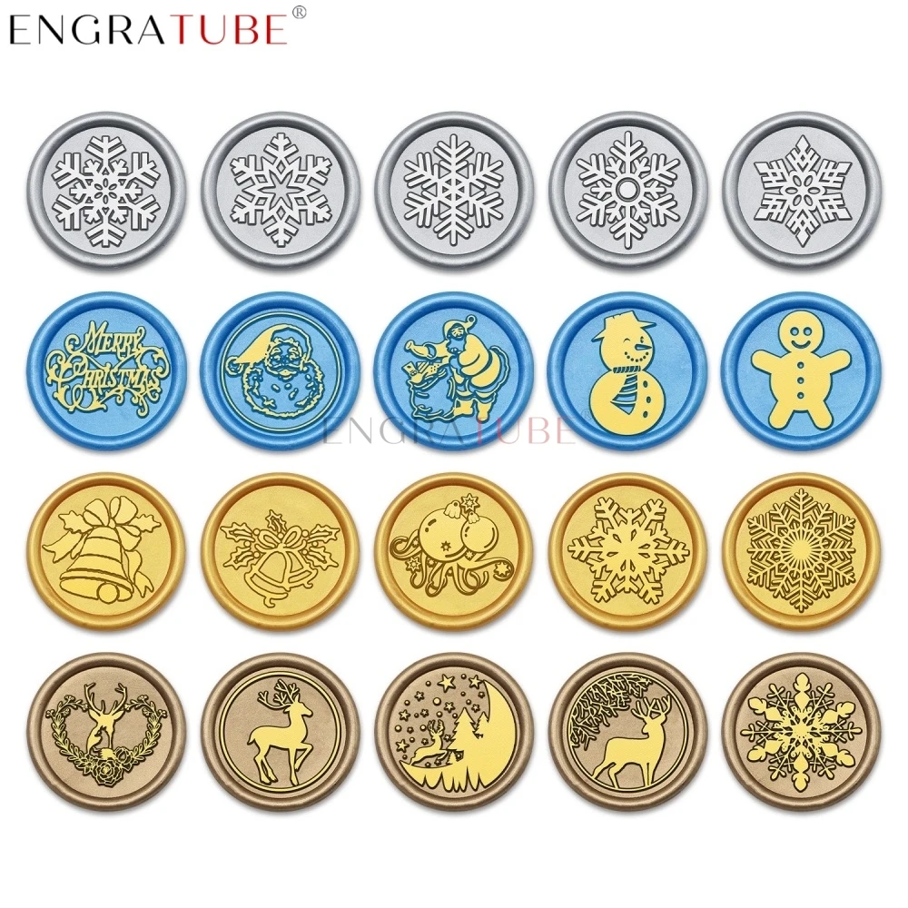 

Christmas Pray Santa Claus Bell Deer Snowflake Wax Seal Stamp Removable Brass Head For Invitations Envelopes Birthday Gift Decor