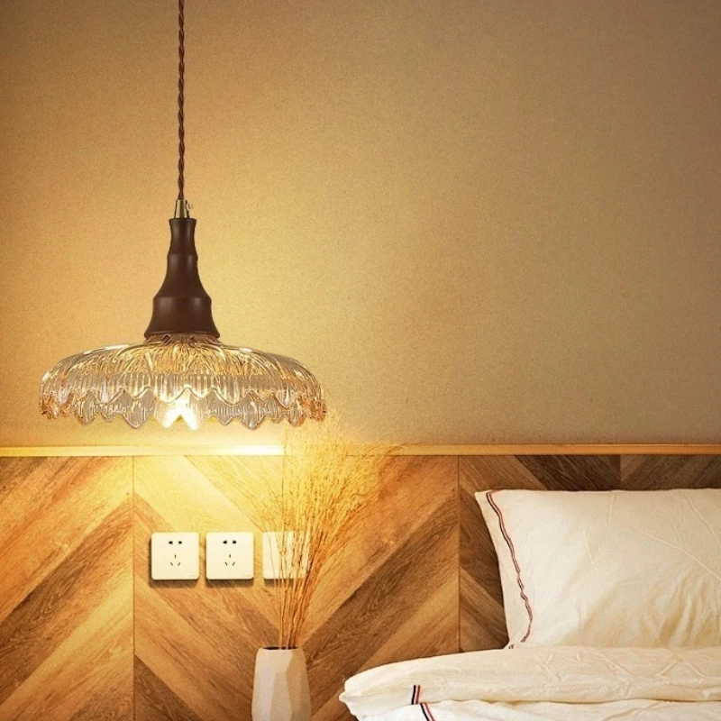 American Retro Pendant Lights Flower Glass Ceiling Chandelier Hotel Lobby Xuanguan Homestay Restaurant Embellish Light Fittings