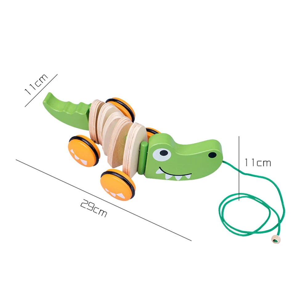 لعبة حيوانات جرارات كرتونية لعبة سحب خشبية للأطفال ألعاب تعليمية ذكاء
