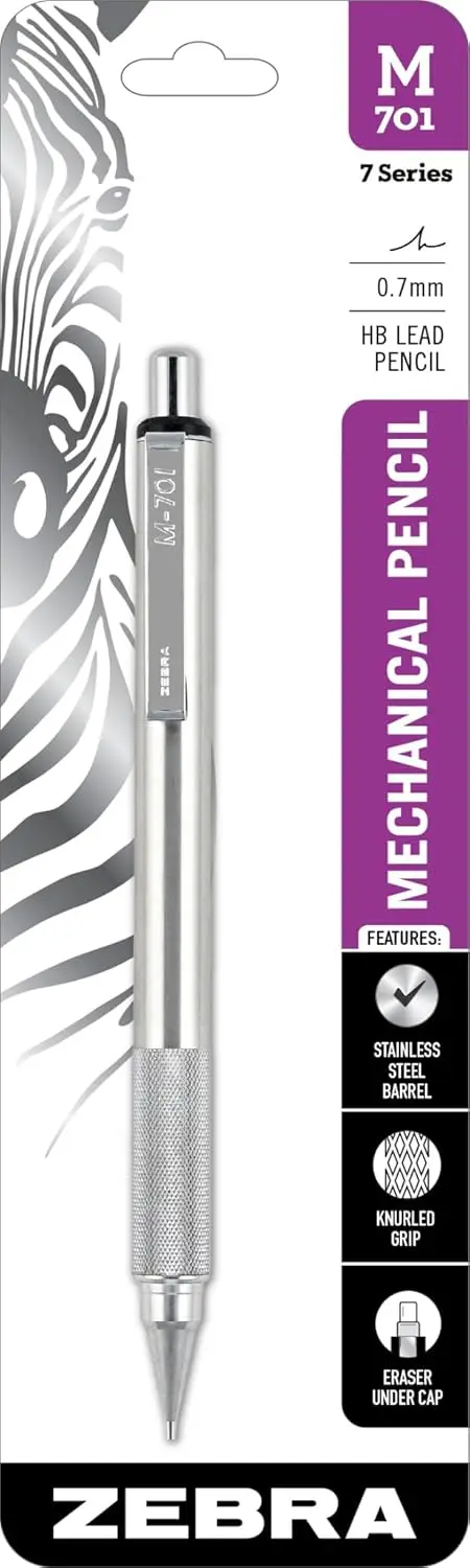 

Stainless Steel Mechanical Pencil, 0.7mm Medium Point, Refillable with Ergonomic Grip