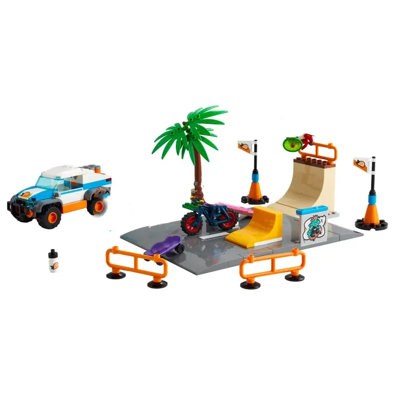 City Series Building Blocks  Skate Park Skateboard Car Children\'s Gifts MOC Assembled Toys