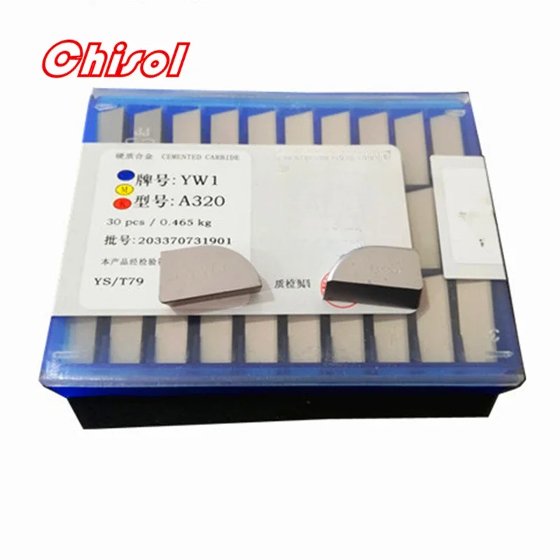 30pcs/box A320 A320Z YT5 YW2 YW1 YT15 YT14 YG6 YG8 Carbide Brazed Inserts Welding Tips Blade Cutter