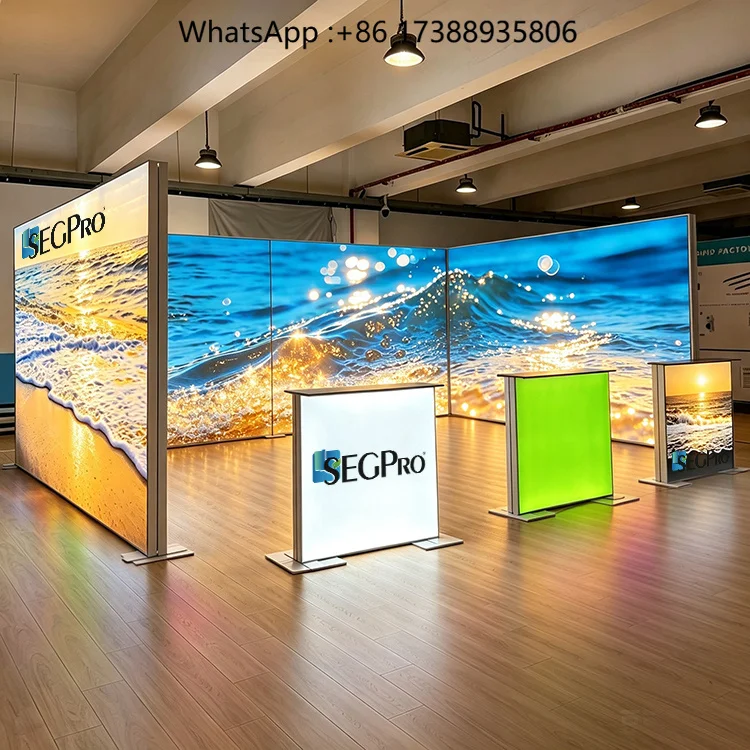 Lintel Exhibition Booth LED Display Stand Light Box Trade Show Advertising Backdrop Exhibition Stands Trade Show Lightbox Booth