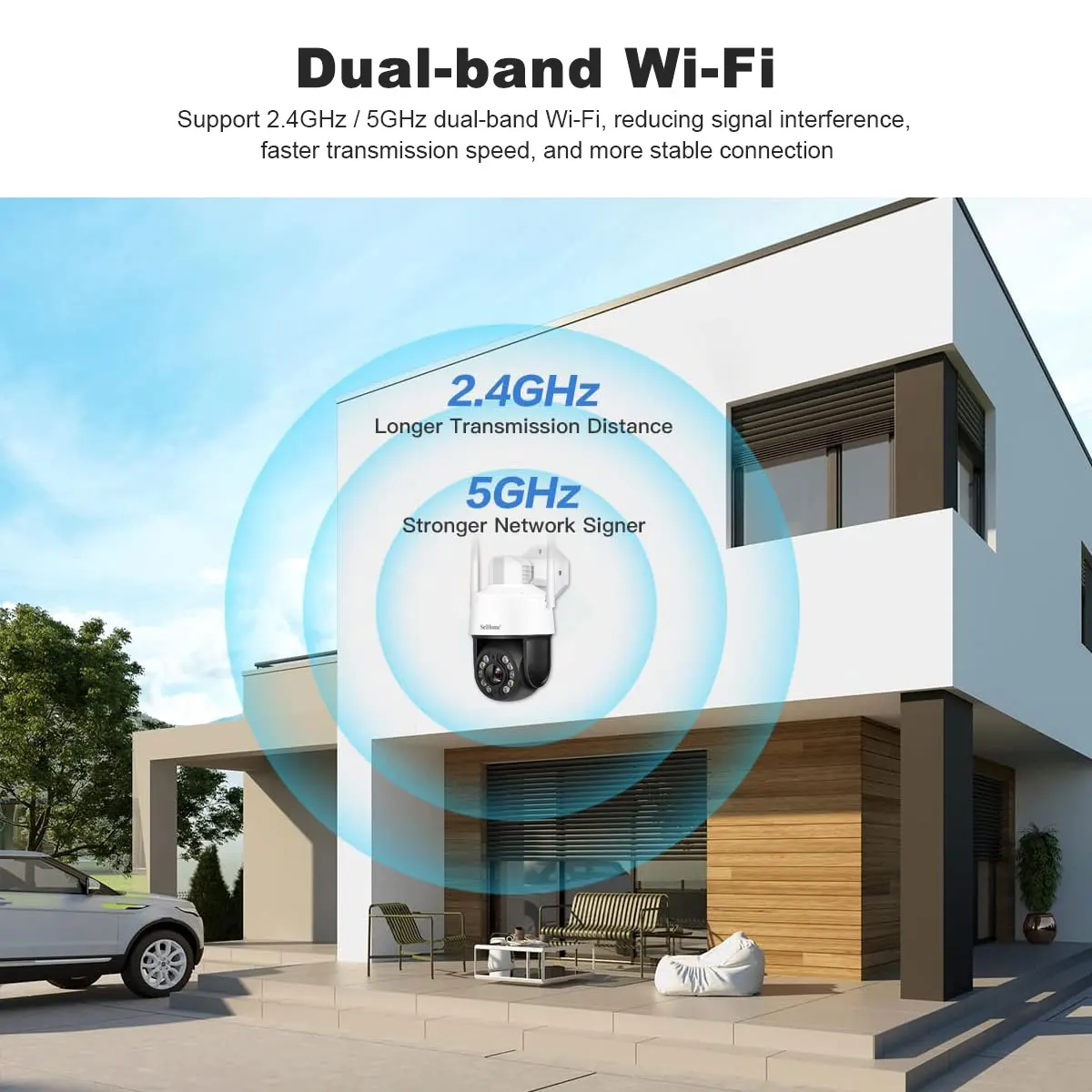 Srihome SH041 QHD 5.0MP 20X Zoom في الهواء الطلق 5G الأمن واي فاي كاميرا IP IP66 مقاوم للماء H.265 Onvif كاميرات المراقبة بالفيديو CCTV