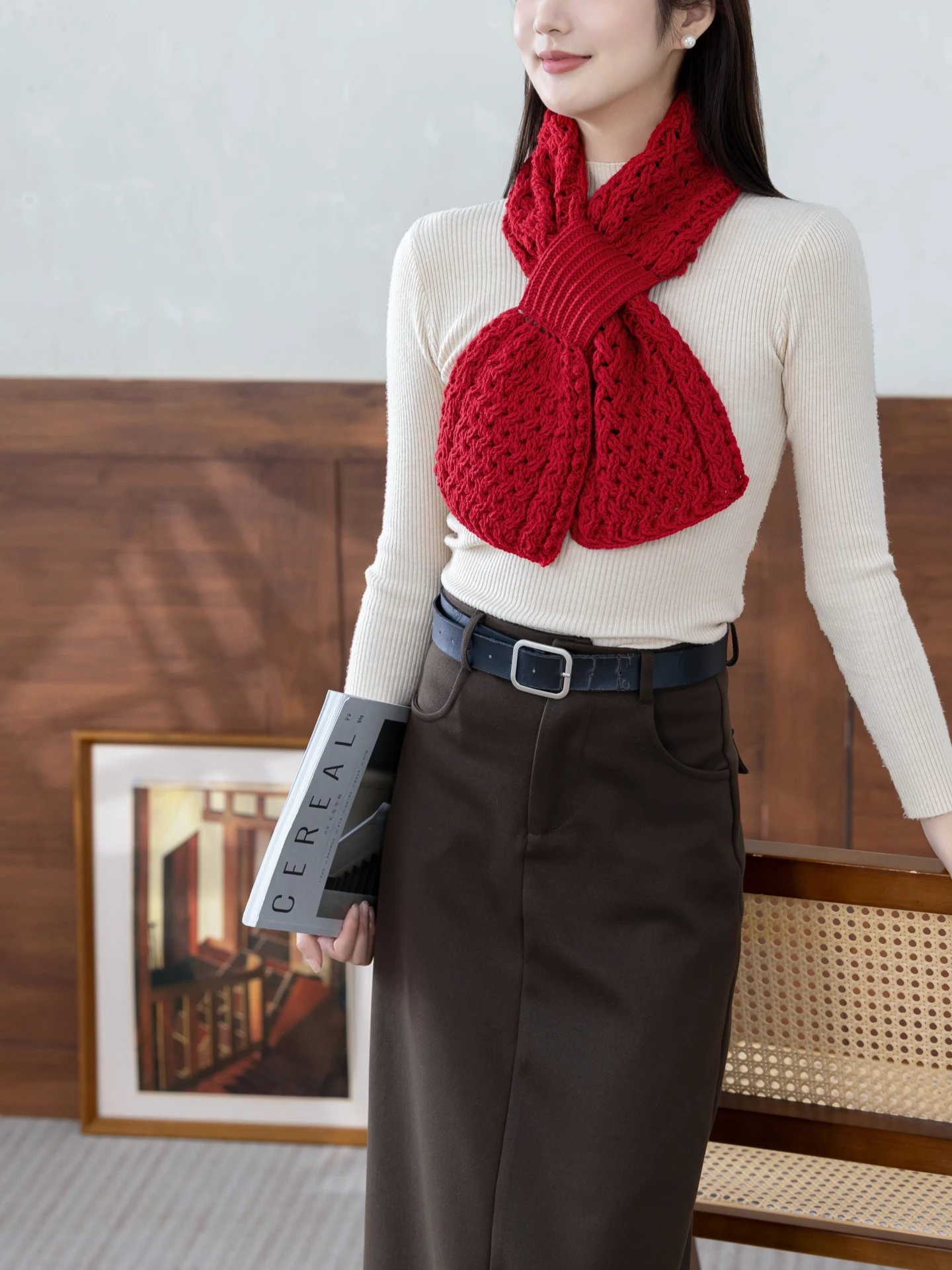 

Набор для вязания шарфа из шерстяной пряжи ручной работы SuSu Sister: крючок и спицы, зимний комплект, китайский бренд K908-162, коллекция Зима 2025