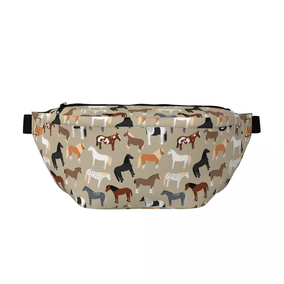 

Сумка-бананка через плечо с узором «Породы лошадей» для мужчин и женщин, регулируемая поясная сумка для путешествий, бега, хранения денег и телефона, нагрудная сумка