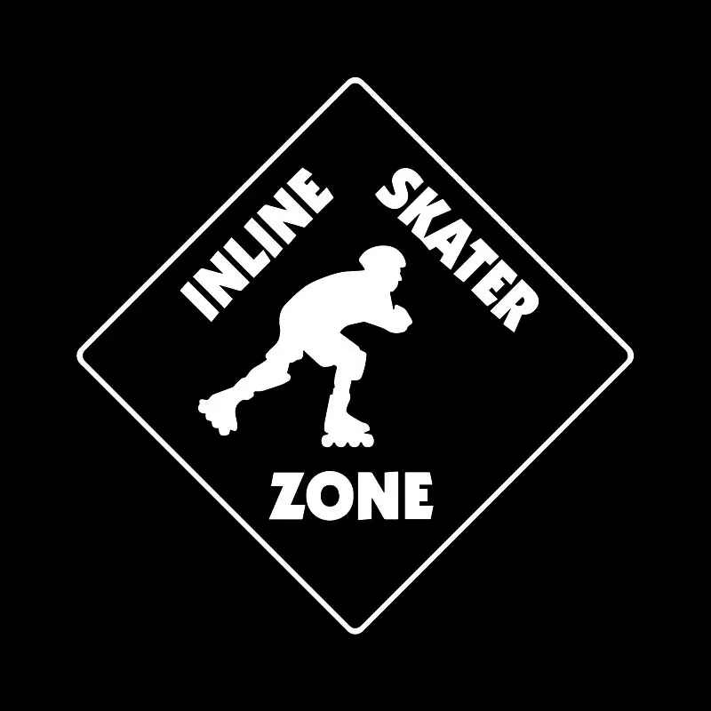 Inline Skating Through The Decal Zone Pattern Car Styling Sticker Car Window Decal Black Waterproof Color/white,16cm*16cm