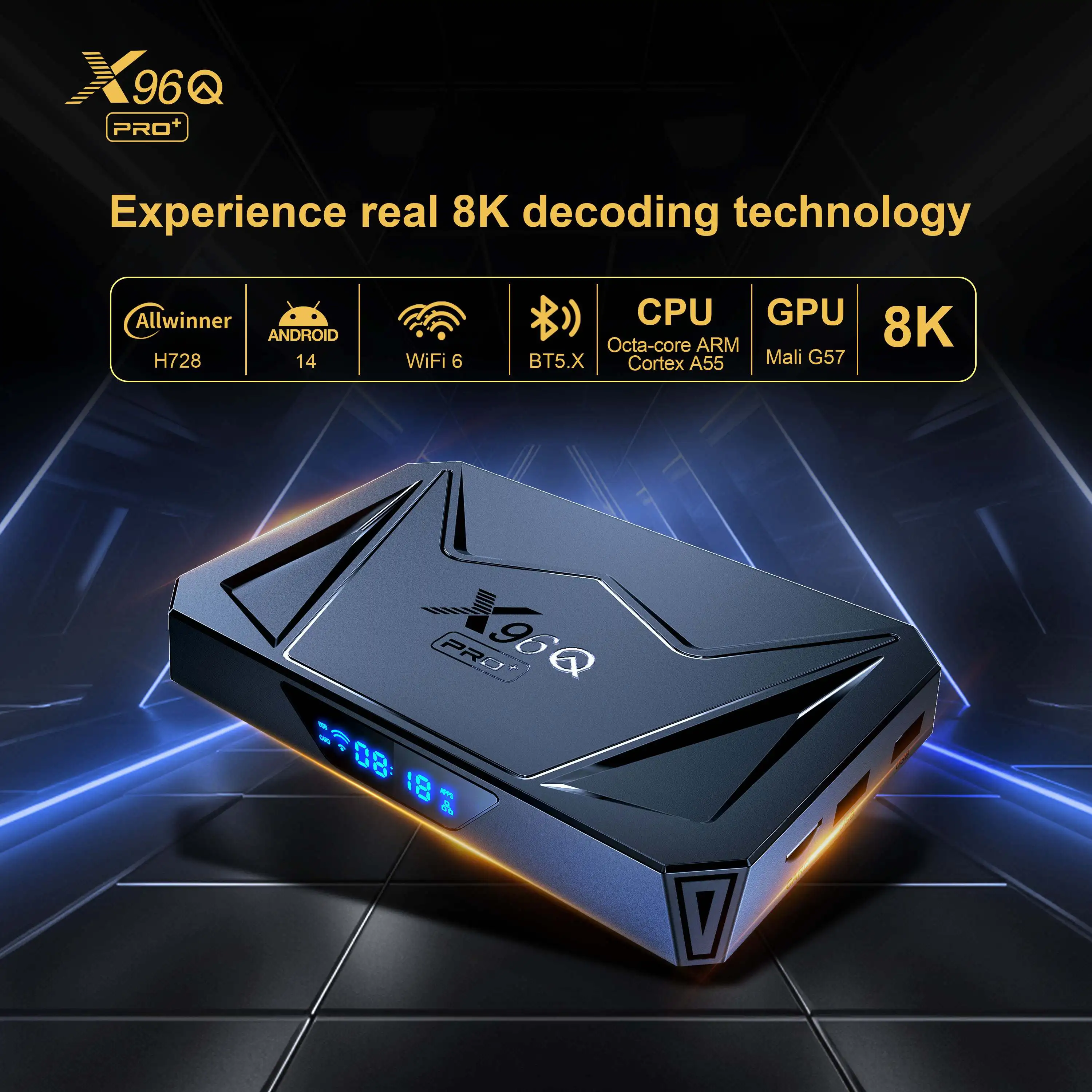 X96 Q PRO+ 4GB 32GB Android 14 Smart TV Box Allwinner H728 Quad Core 8K 1000M LAN Wifi6 X96Q Pro Plus Set top box 2GB 16GB