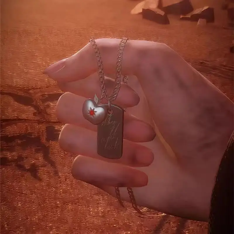 Spiel Liebe und Deepspace Halskette Caleb Cosplay Unisex Apple When U Come Back Anhänger Halsband Prop Zubehör Geschenke Schmuck