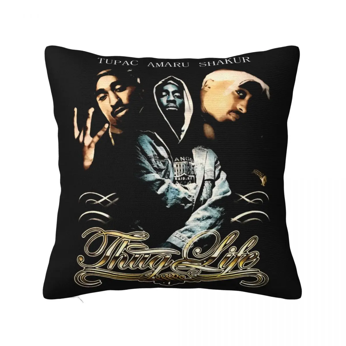 Vintage 90S Tupac Amaru Shakur Thug Life Sz M Rap Hip Hop Makaveli 2Pac Pillow Case