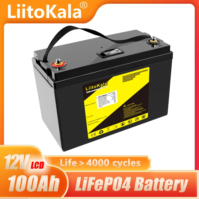 LiitoKala 12V 100Ah 120Ah 150Ah LiFePO4 Battery 12.8V Power Battery For RV Campers Golf Cart Off-Road Off-Grid Solar Wind