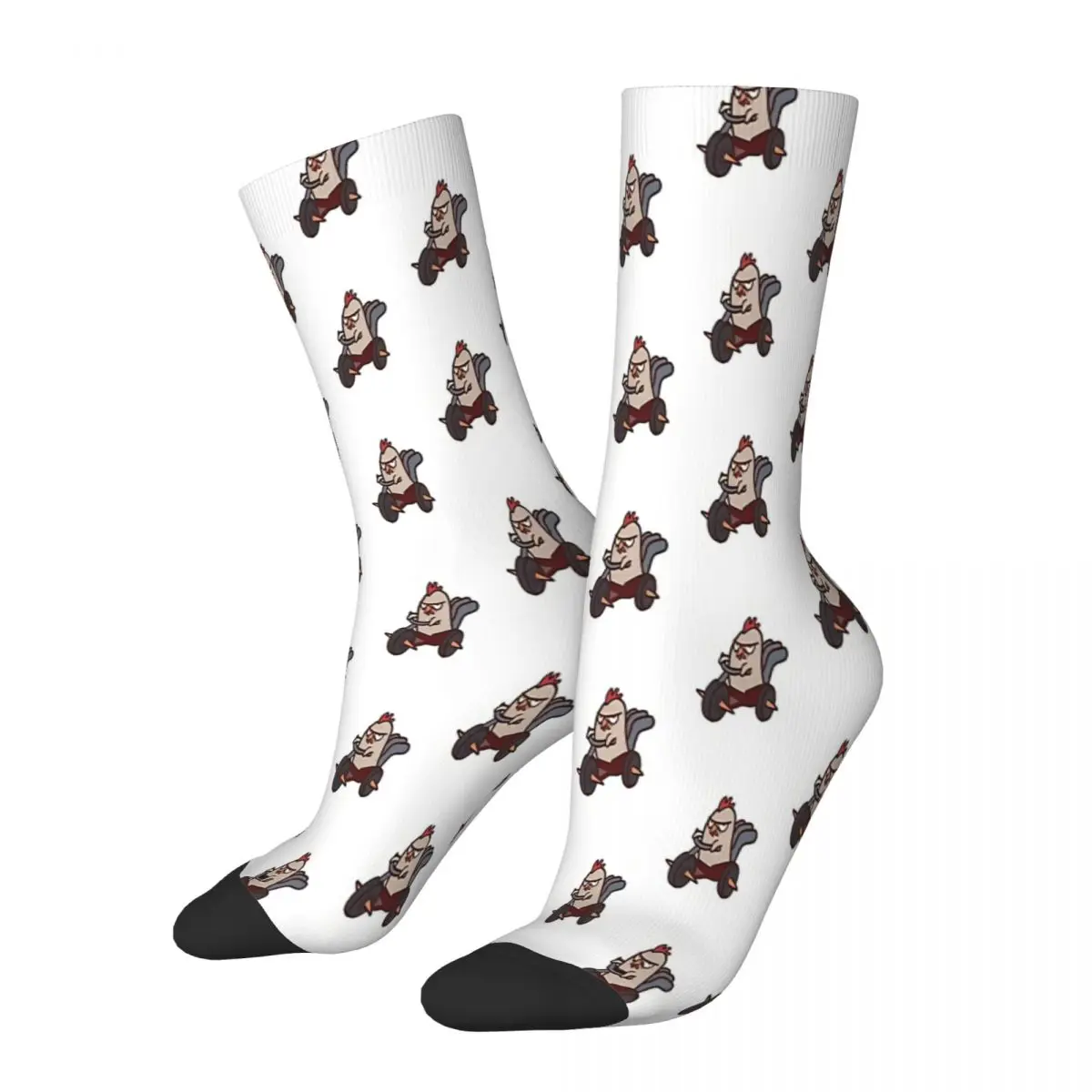 Silly Cartoon Chicken On A Tricycle Animal Socks Male Mens Women Autumn Stockings Polyester