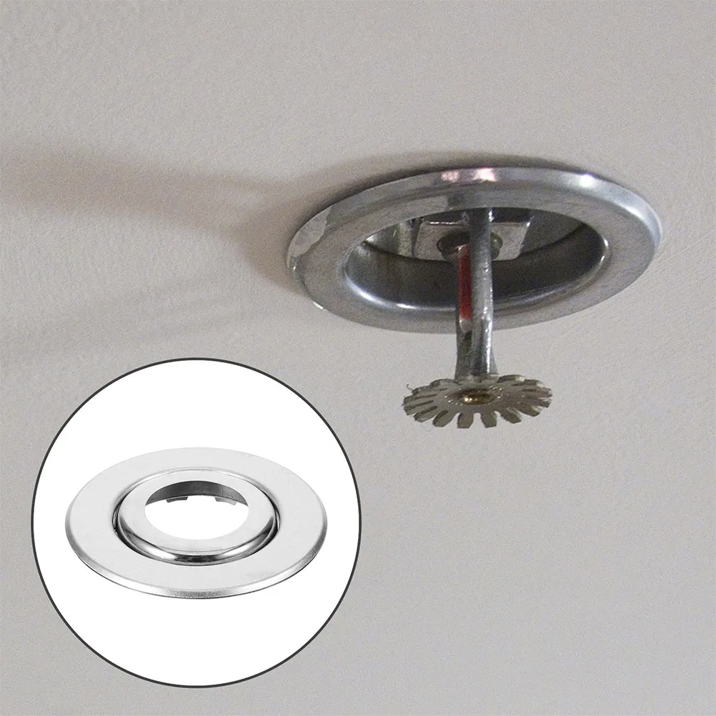 10Pcs Fire Sprinkler Stainless Steel Decorative Cover Plates Ceiling Flanges Fire Head Guards Durable Protection