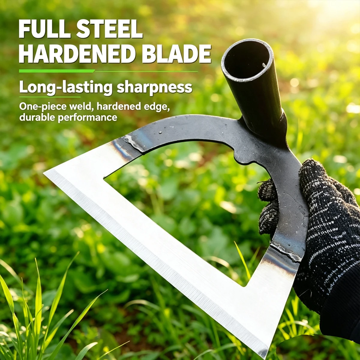 Professional Hollow Weeding Hoe Agricultural the Garden Small Wooden Handle Weeds Hand Soil Tool Mattock Hoes Chinese Steel Herb
