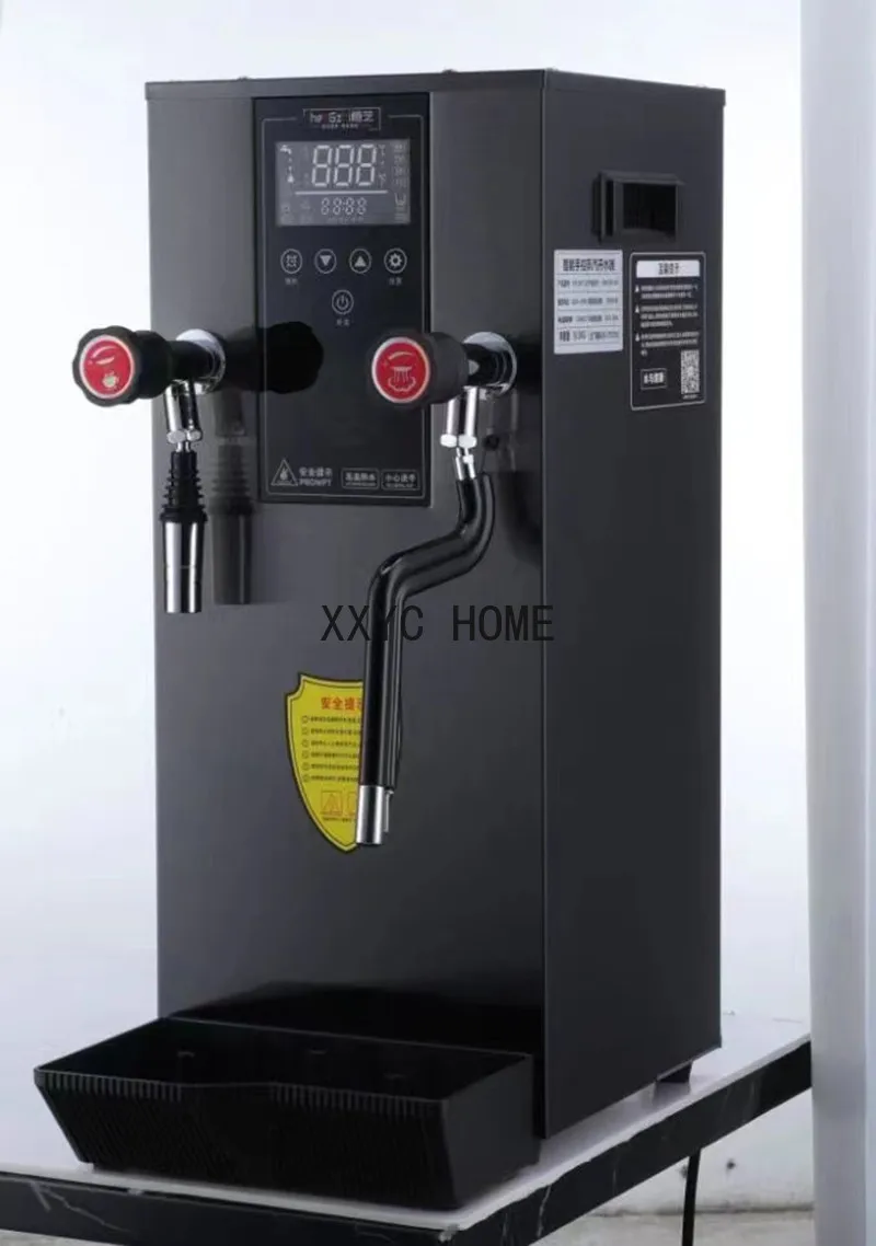 Commercial LCD Touch Screen 12L Steam Water Boiler Steam Boiling Machine Milk Foam Hot Water Heater For Bubble Tea Shop