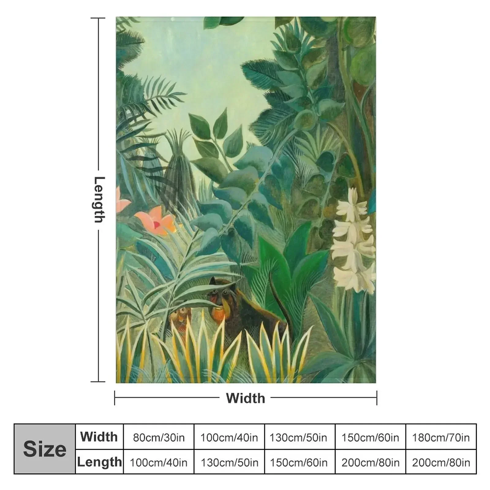 The Equatorial Jungle - Henri Rousseau Throw Blanket Decorative Beds Personalized Gift blankets ands Blankets