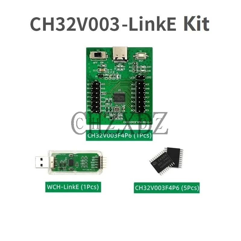 CH32V003F4P6LinkE Kit Series CH32V003/CH32V203 Evaluation Board WCH QingKe RISC Learning Kit