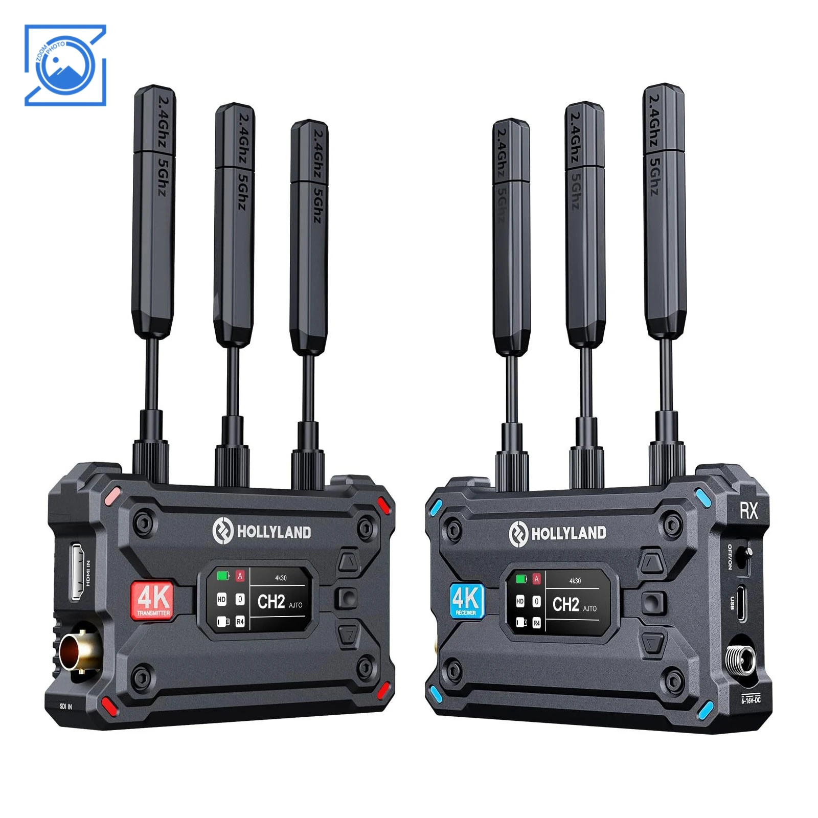 

Hollyland Pyro S Беспроводной 4K видеопередатчик и приемник дальнего действия Поддержка автоматического удаления частоты