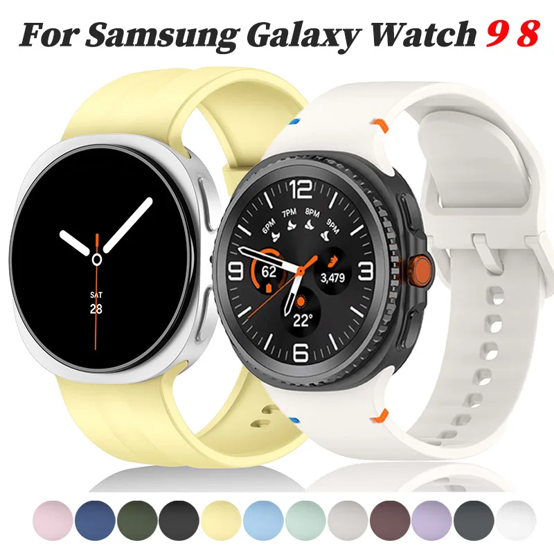 Sport-Silikonarmband für Samsung Galaxy Watch 9 8 44mm 40mm, Armband für Galaxy Watch 8 9 Classic 46mm, weiches Armband, Gürtel