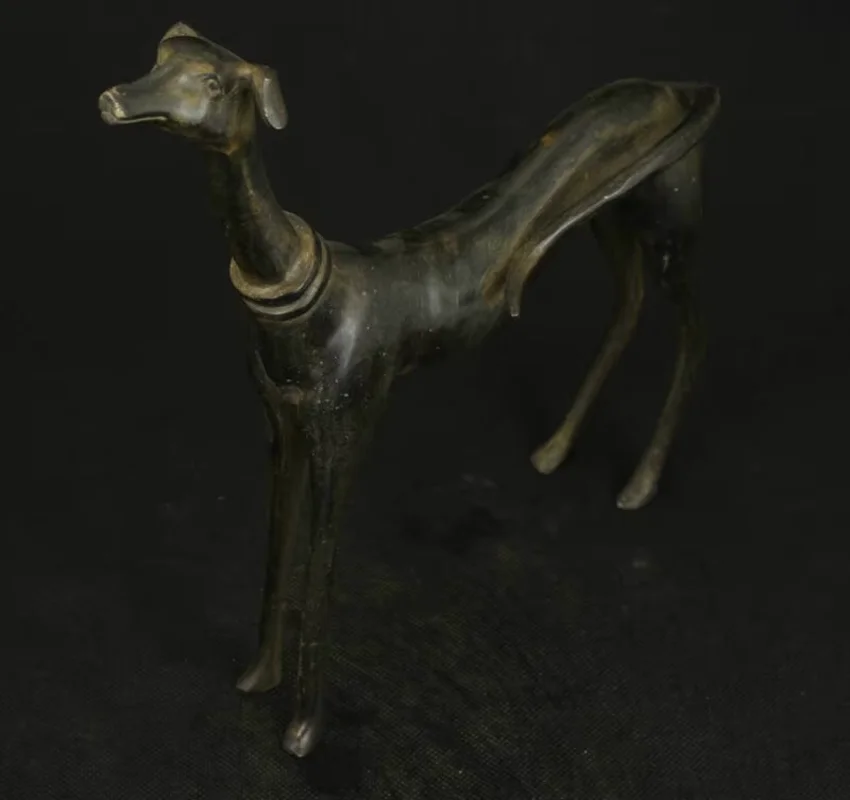 Big Nice Chinese Old Bronze Collectable Handwork Carved Dog Statue Figure