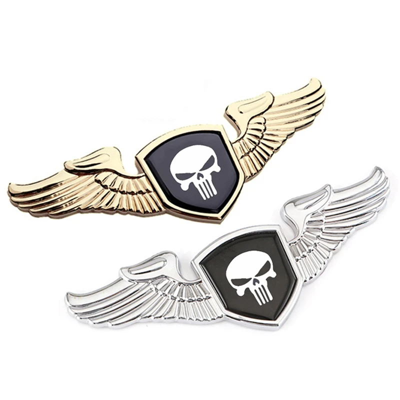 

MINISO Punisher Metal Wings Car Front Hood Emblem Badge Trunk Sticker Decal Auto Decorative Accessories
