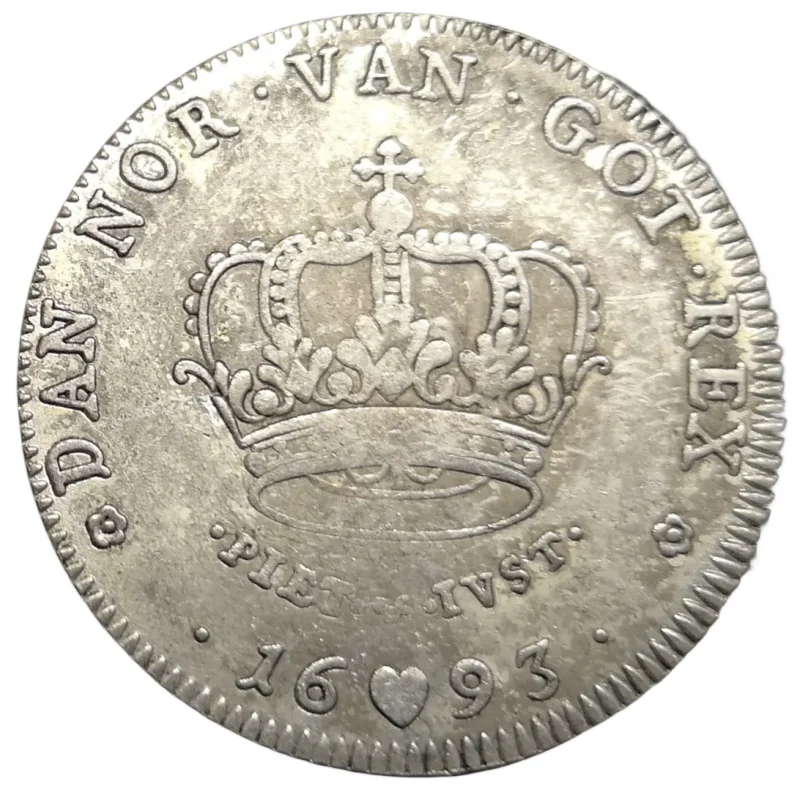 

1693 Denmark 3 Krone-Christian V Silver Plated Copy Coin