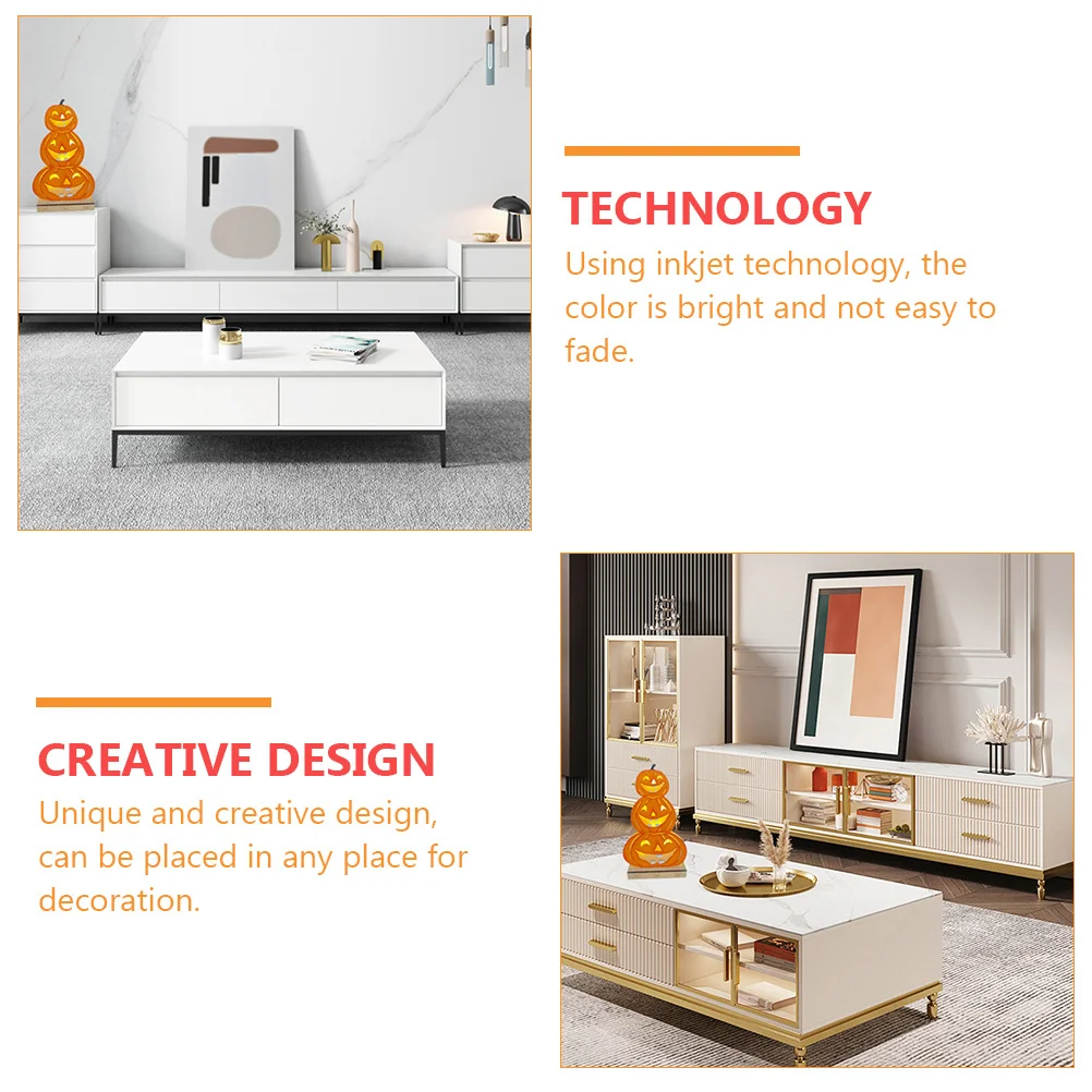 

1Pcs Halloween Pumpkin Adornment Luminous Table Decoration No Supplies Halloween Ornament