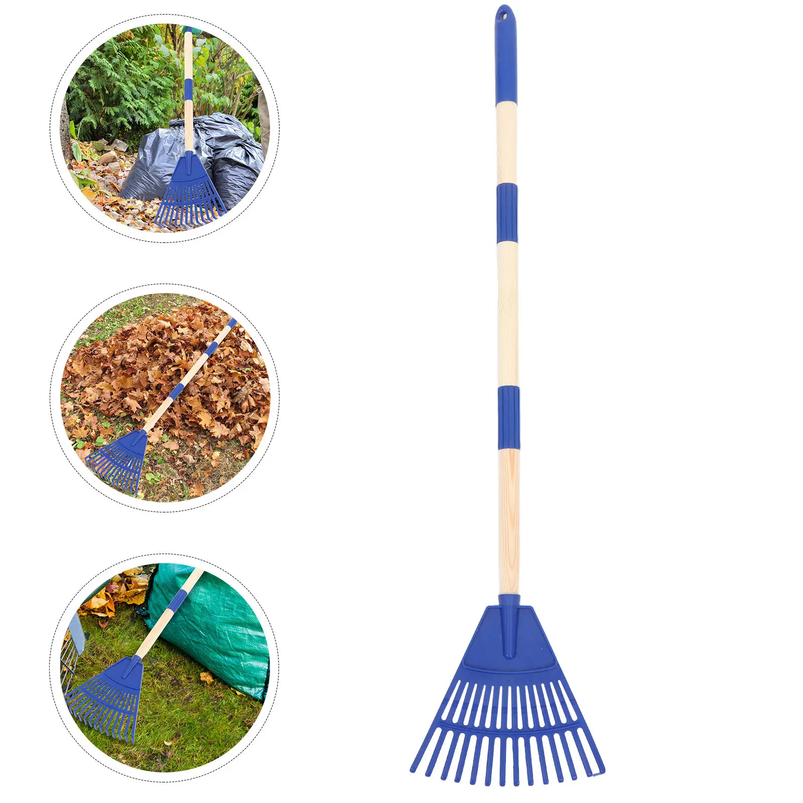 

Small Plastic Leaves Rake 14 Tines Detachable Handle Ergonomic Garden Tool Lawn Yard Cleanup Winter Autumn Yard Rake