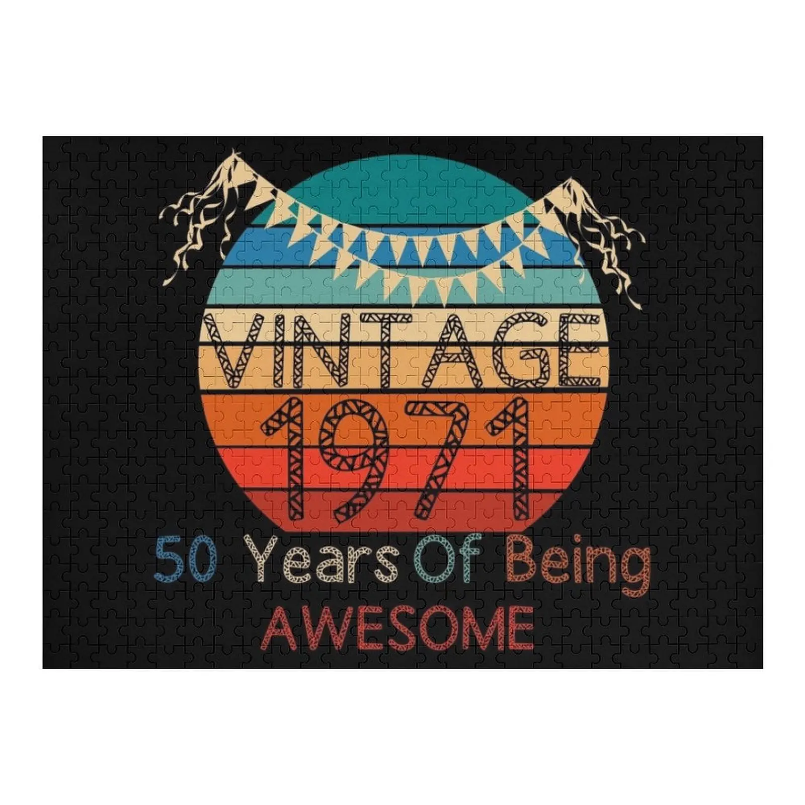 

Vintage 1971 - 50th Birthday Jigsaw Puzzle Personalized Gift Ideas Iq Puzzle
