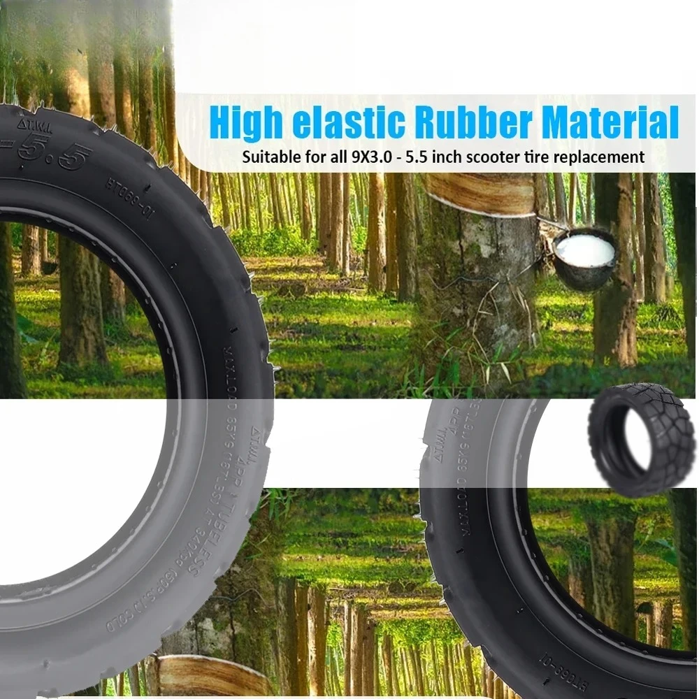 

9x3.0-5.5 9 Inch Outer Tire Vacuum Tubeless Tyre 2024 Version Front/Rear Wear-resistant Tire for Kukirin G2 Pro Electric Scooter