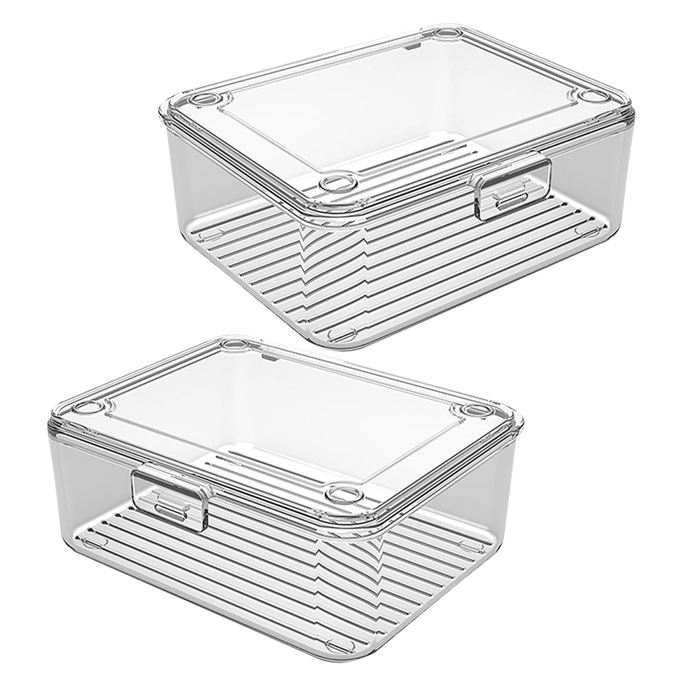

2pcs Card Storage Box Clear Compact Cases for Playing Cards Deck Baseball Trading Storage Solutions Card Boxes