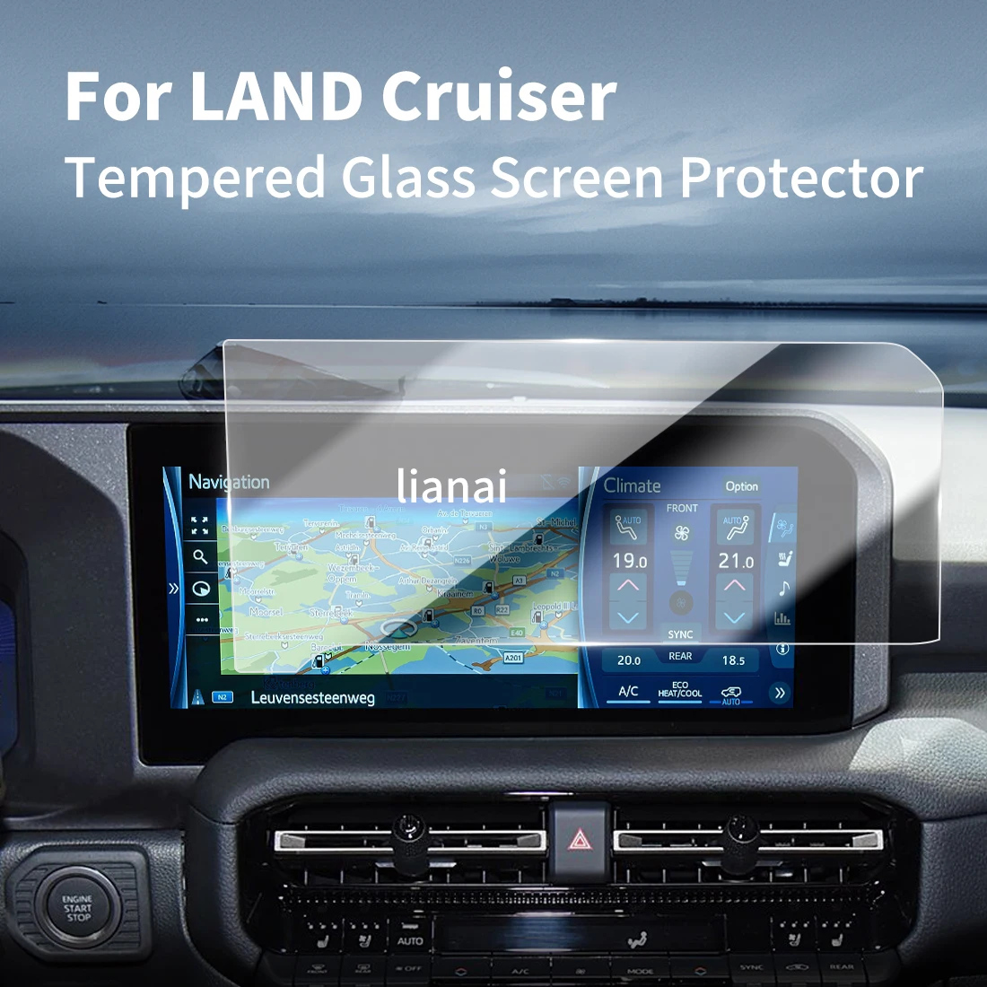 

Защитная пленка для экрана Carplay, защитная пленка из закаленного стекла, навигатор, автомобильные наклейки, аксессуары для Toyota LAND Cruiser 24