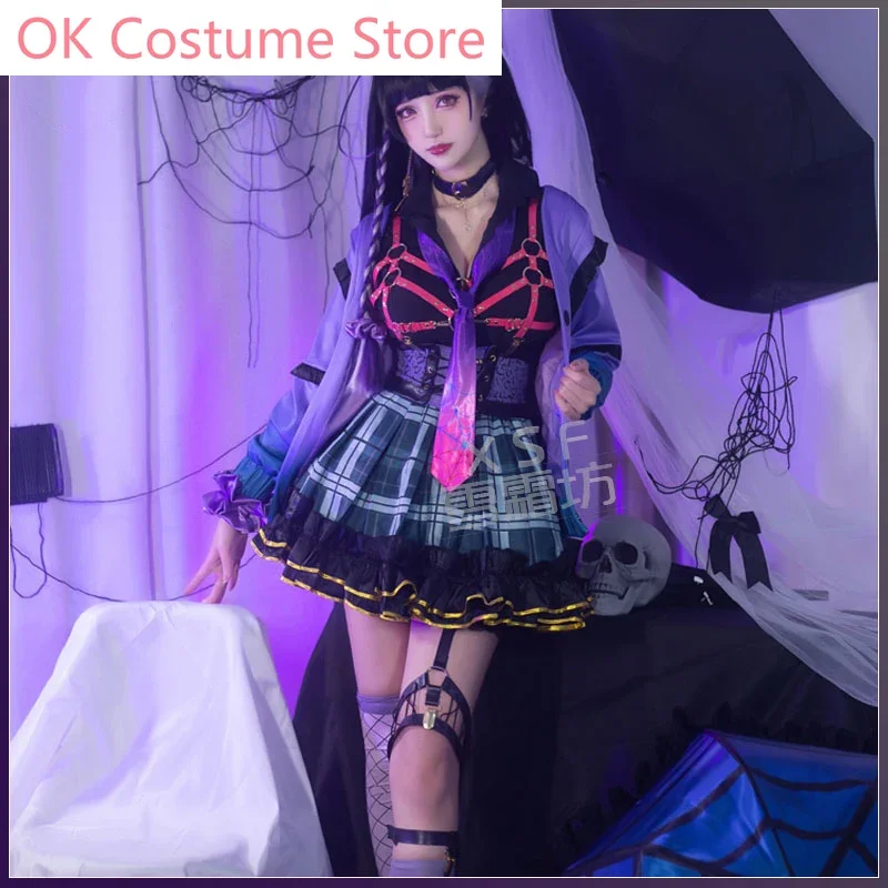 Anime! Vtuber Nijisanji XSOLEIL Meloco Kyoran Game Suit Elegant Lovely Uniform Cosplay Costume Halloween Party Outfit