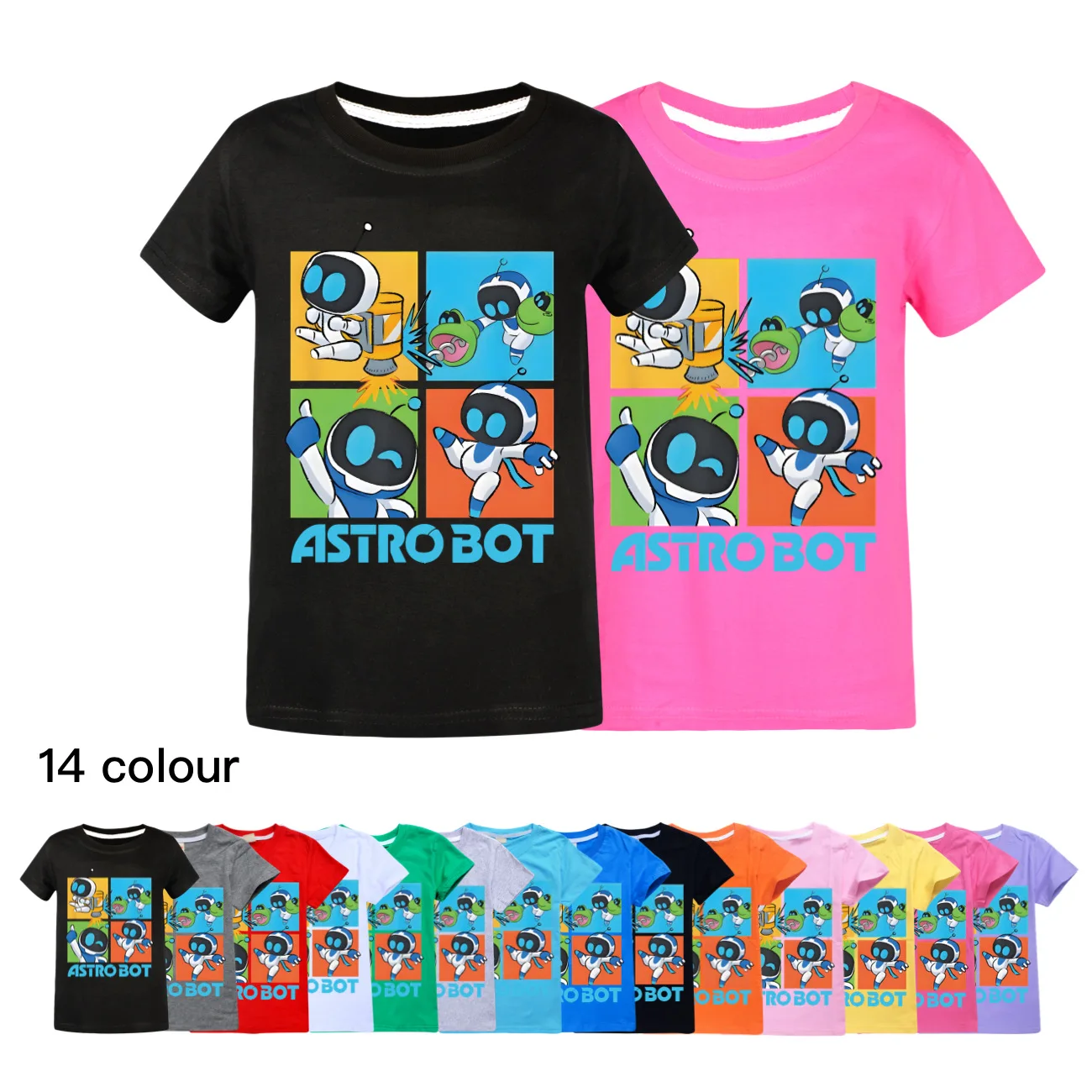 

Astro Bot TShirt Kids Summer T-shirts Boys Cartoon Astrobot Ps5 Game Clothes Children Short Sleeve Tops Girls Fashion Clothing