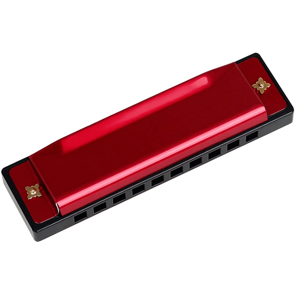 

Harmonica for Students Musical Instrument Red Metal Mouth Instruments