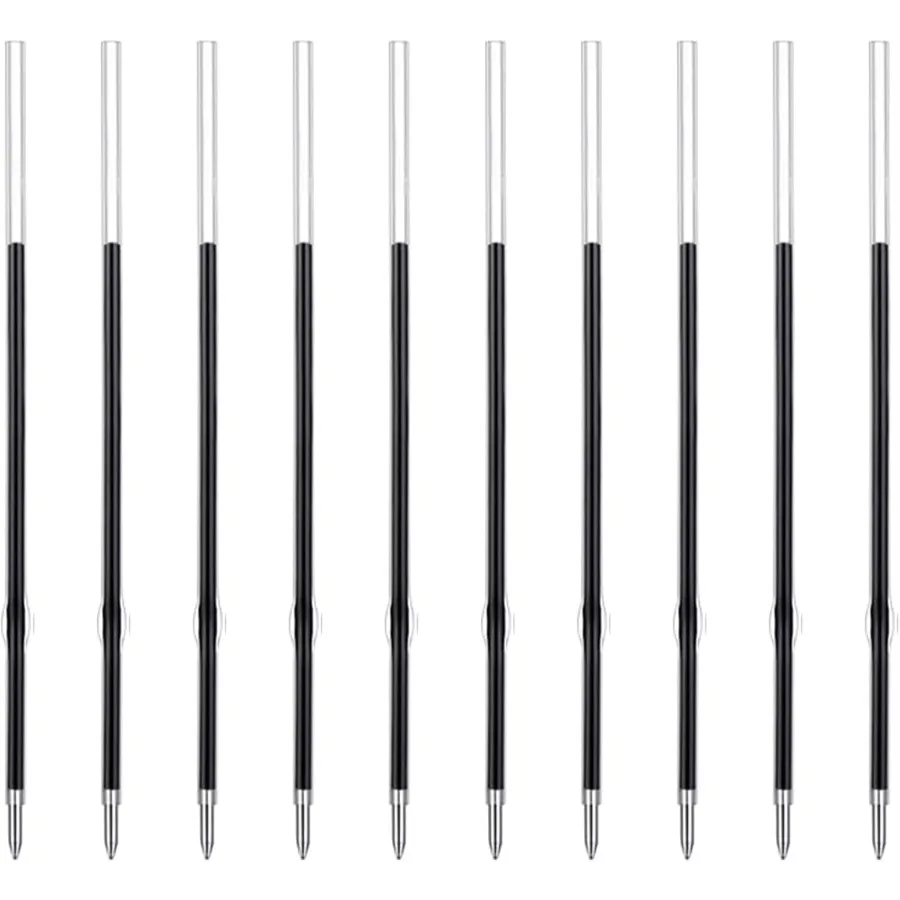 عبوات أقلام حبر جاف مقاس 3.85 بوصة لأقلام النقر مقاس 1 مم عبوات طرف متوسطة النقطة حبر أسود 10 قطع #1