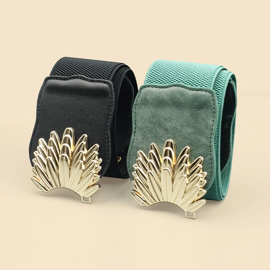 ยืดหยุ่นสูงเข็มขัดผู้หญิงยืดหยุ่น Bohemian Elastic PU เข็มขัดผู้หญิงยืดหยุ่นเข็มขัดเอวกางเกงยีนส์ชุดยืดหยุ่นเข็มขัดกว้าง