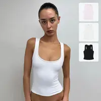 Camiseta sin mangas de verano para mujer con tirantes anchos, top sexy, ropa deportiva informal para uso diario