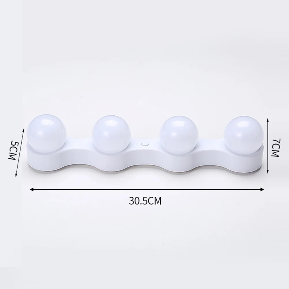 Luz de Espelho LED com 4 Lâmpadas, Luminária Portátil para Maquiagem com Ventosa, Acessório Brilhante para Maquiagem em Casa, Viagem e Banheiro