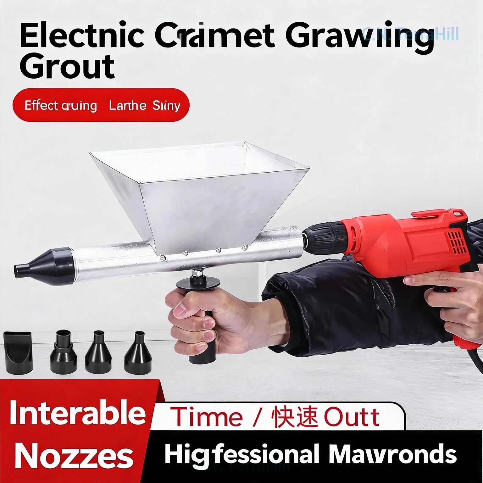 Electric Cement Mortar Grout Injection Gun, Fully Automatic Door Window Gap Filler, Anti-Theft Door Grout Pump, Tile Leveling