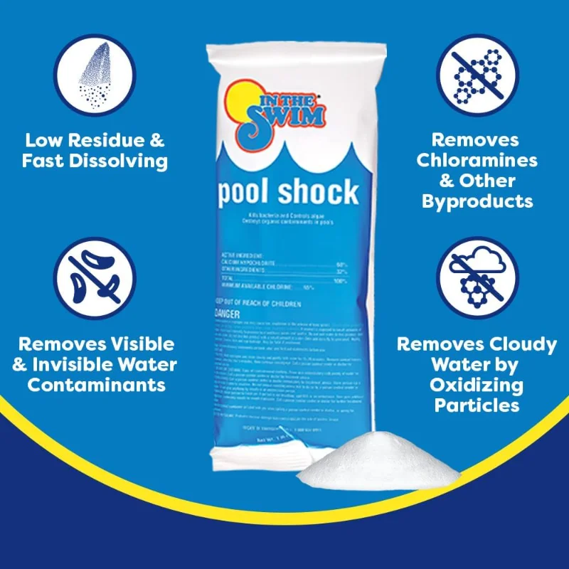 In The Swim Shock and Chlorine Bundle for Sanitizing Swimming Pools – Includes 24 x 1 Pound Bags of 68% Cal-Hypo Pool Shock