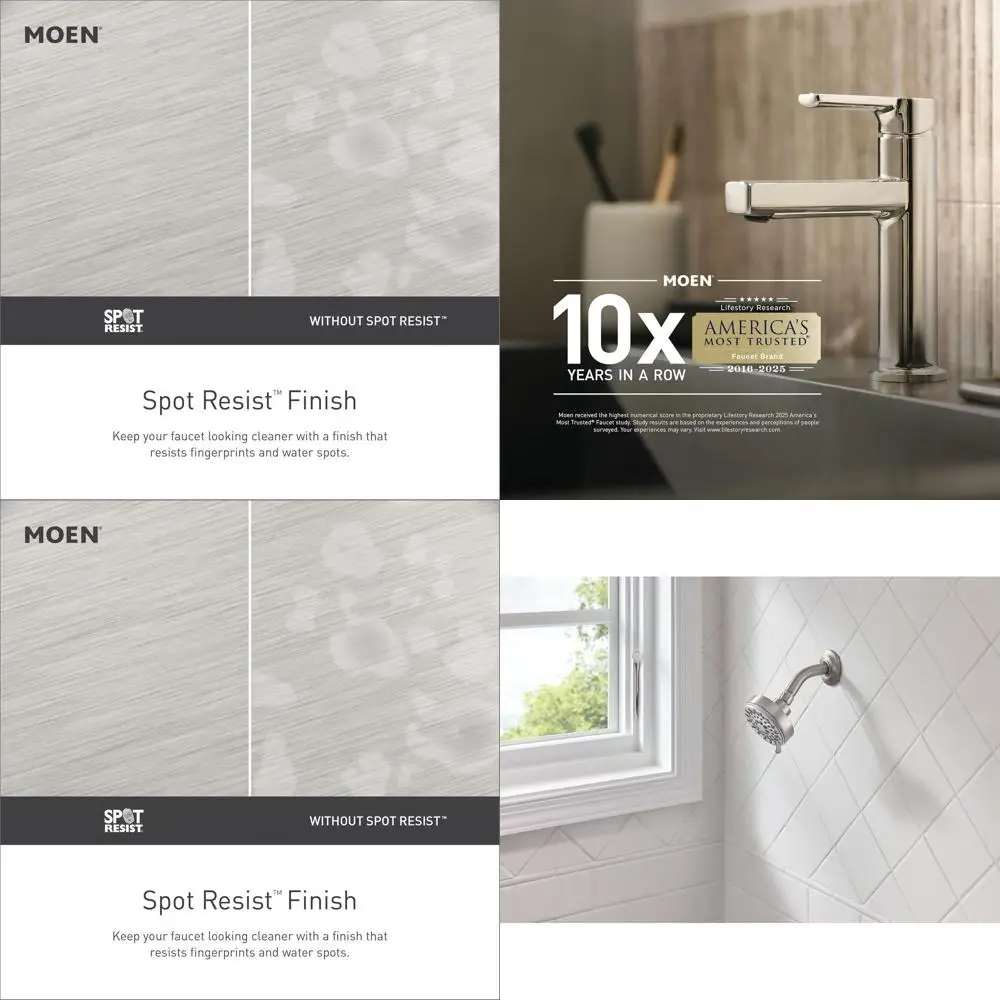 

3/4 Wall-Mounted Spot-Resistant Brushed Nickel Spray Head with Five Functions