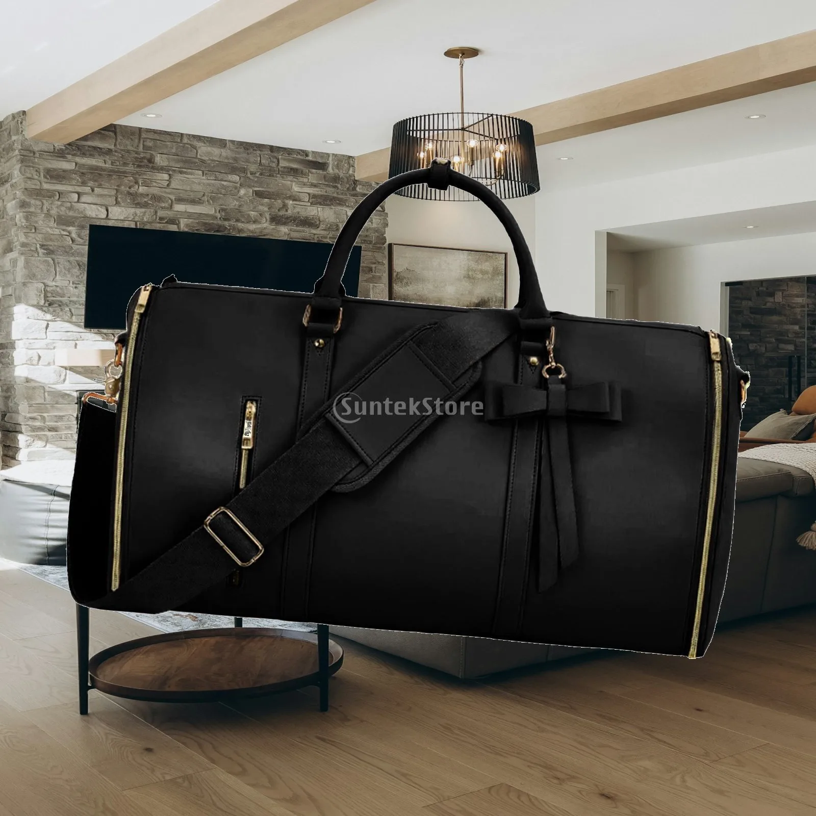 Leather Duffle Bag Portable Weekender Bag for Wedding Dress Holiday Outdoor