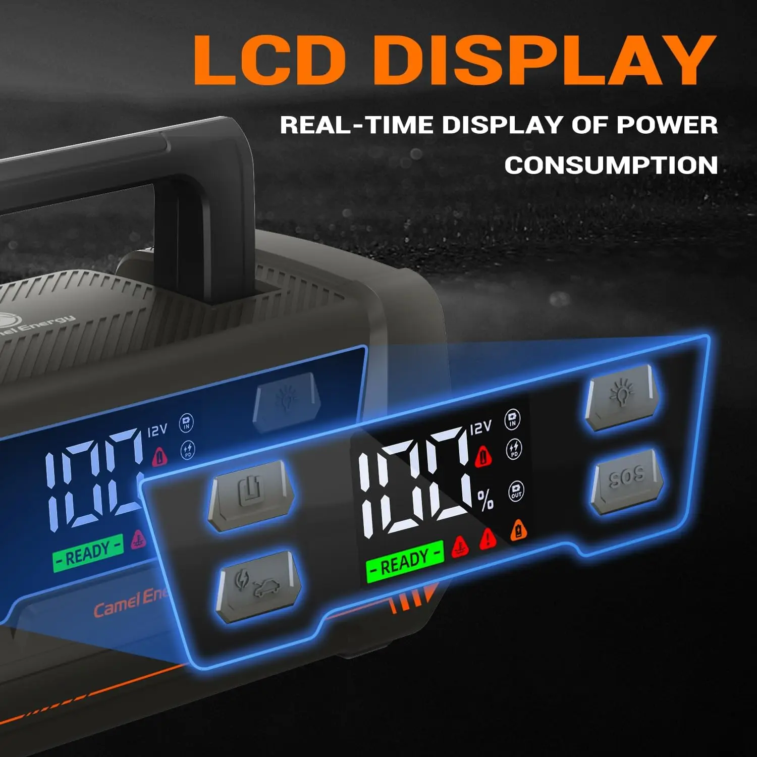 3000A Jump Starter 32000mAh، حزمة بطارية ليثيوم محمولة 12 فولت مع شاشة LED، شحن سريع 65 وات للسيارات #4