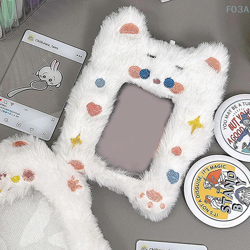1PC Bus Door Cards Sleeve Identity Badges Protective Cover Cute Star Plush Cat Photocard Case ID Photo Card Holder For Students image 5