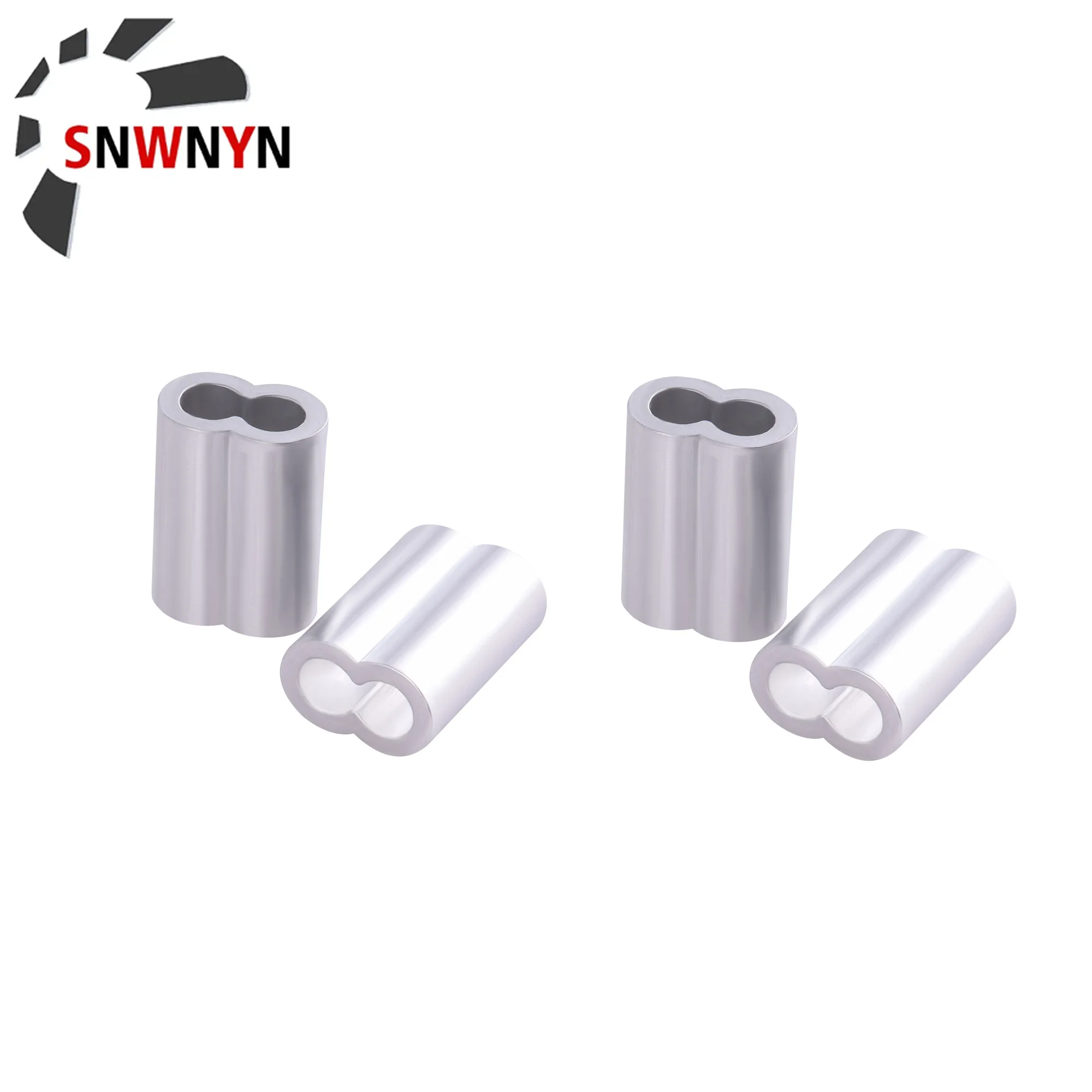 40/70pcs  M5 M6 8 Shape Aluminum Crimping Loop Sleeves Cable Crimp Wire Rope Ferrule Crimping Sleeve Clip Clamp